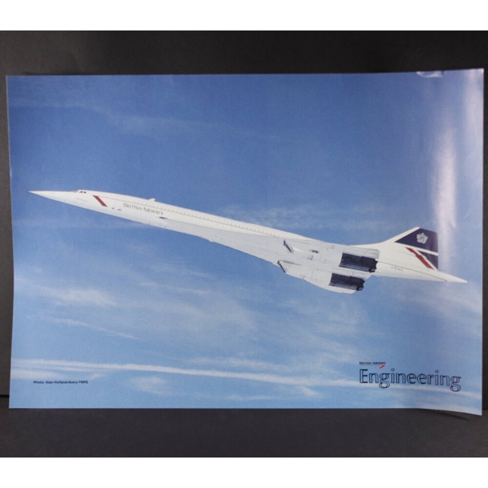 1980s British Airways Concorde travel poster 11.5 x 16.5" photo enlargement,